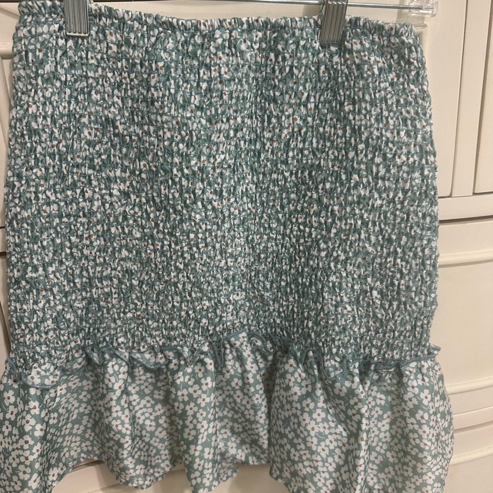 Altar'd State Blue and White Bubble Mini Skirt